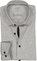 OLYMP Luxor 24/Seven modern fit overhemd - zilvergrijs tricot - Strijkvriendelijk - Boordmaat: 44