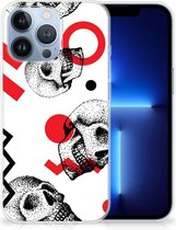 GSM Hoesje Geschikt voor Apple iPhone 13 Pro TPU Bumper Skull Red