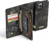 CaseMe 2-in-1 iPhone 13 Pro Hoesje Book Case met Back Cover Zwart