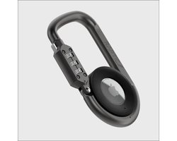 Raptic Karabijnhaak Geschikt voor Apple AirTag Lock met Codeslot Zwart
