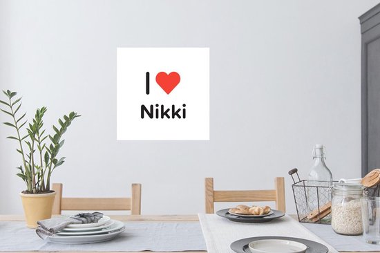 Stickers muraux - J'aime - Nikki - Fille - 80x80 cm - Film adhésif