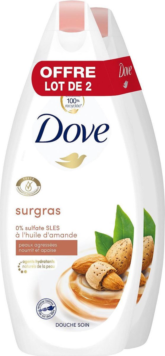 6x - Dove Douchegel - Amandel Olie - 400 ml - Voordeelverpakking | bol.com