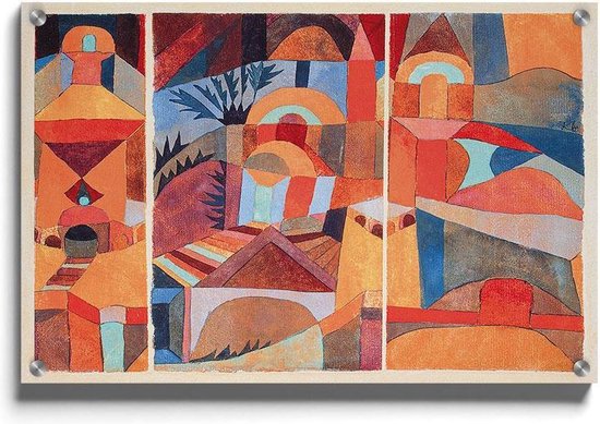 Paul Klee - Temple Gardens - Walljar - Wanddecoratie - Schilderij - Plexiglas
