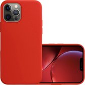 Hoes Geschikt voor iPhone 13 Pro Max Hoesje Cover Siliconen Back Case Hoes - Rood