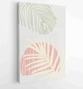 Zomer tropische muur kunst vector. Palmbladeren, kokosblad, monsterablad, line arts 4 - Moderne schilderijen – Verticaal – 1922500799 - 50*40 Vertical
