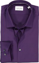 Calvin Klein slim fit overhemd - poplin stretch - Blackberry cordial - Strijkvriendelijk - Boordmaat: 38