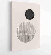 Zwart-wit abstracte muurkunst achtergrond vector 3 - Moderne schilderijen – Verticaal – 1909205632 - 40-30 Vertical