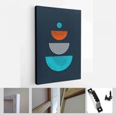 Een trendy set van abstracte zwarte handgeschilderde illustraties voor briefkaart, Social Media Banner, Brochure Cover Design of wanddecoratie achtergrond - Modern Art Canvas - ver