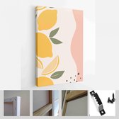 Set achtergronden voor social media platform, verhalen, banner met abstracte vormen, fruit, bladeren en vrouwenvorm - Modern Art Canvas - Verticaal - 1647144955