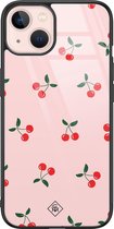 iPhone 13 hoesje glass - Kersjes | Apple iPhone 13  case | Hardcase backcover zwart