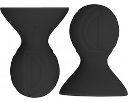 Ouch! Siliconen Knijppomp Zuignappen voor Tepels – Zwart