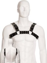 LEATHER BODY | Body Leather Black Bull Dog Harness