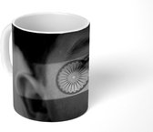 Mok - Vlag van India - zwart wit - 350 ML - Beker