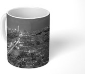 Mok - Kleurrijke straten in de Chinese stad Fuzhou - zwart wit - 350 ML - Beker