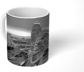 Mok - Skyline van Beijing in de avond - zwart wit - 350 ML - Beker