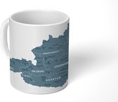 Mok - Grijze kaart van Oostenrijk - 350 ML - Beker