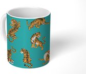 Mok - Tijgers - Patroon - Blauw - 350 ML - Beker