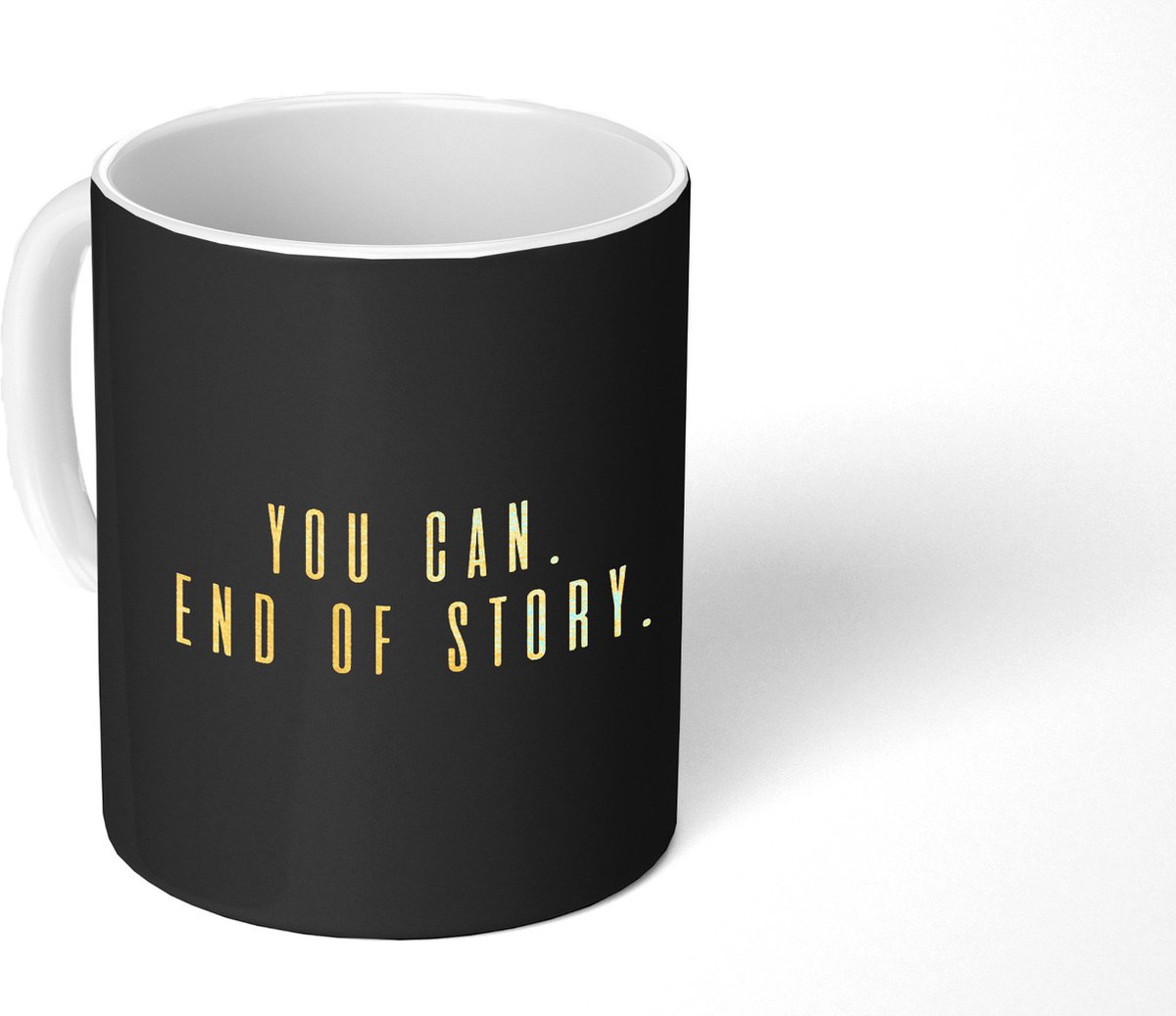 Mok - Koffiemok - Quotes - Zelfvertrouwen - Goud - Zwart - Mokken - 350 ML - Beker - Koffiemokken - Theemok
