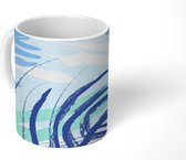 Mok - Zomer - Blad - Blauw - 350 ML - Beker