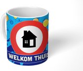 Mok - Koffiemok - 'Welkom thuis' - Spreuken - Quotes - Mokken - 350 ML - Beker - Koffiemokken - Theemok