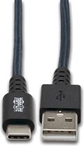 Tripp-Lite U038-003-GY-MAX Heavy-Duty USB-A to USB-C Cable - M/M, USB 2.0, UHMWPE and Aramid Fibers, Gray, 3 ft. (0.9 m) TrippLite