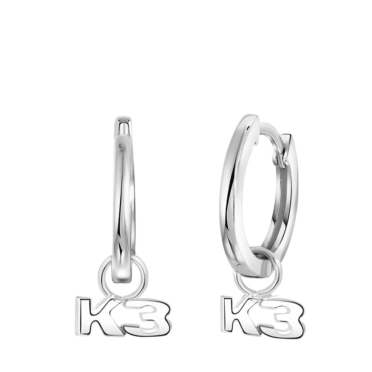 Zilveren oorringen met hanger K3