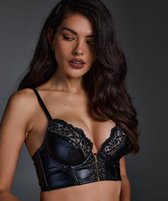Hunkemöller Dames Lingerie Voorgevormde longline beugel bh Talia Cup E +  - Zwart - maat G70