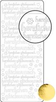 Vaessen Creative Sticker - 10x23cm - 10st - goud "herzlichen gluckwunsch"