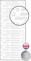 Vaessen Creative Sticker - 10x23cm - 10st - zilver merry christmas