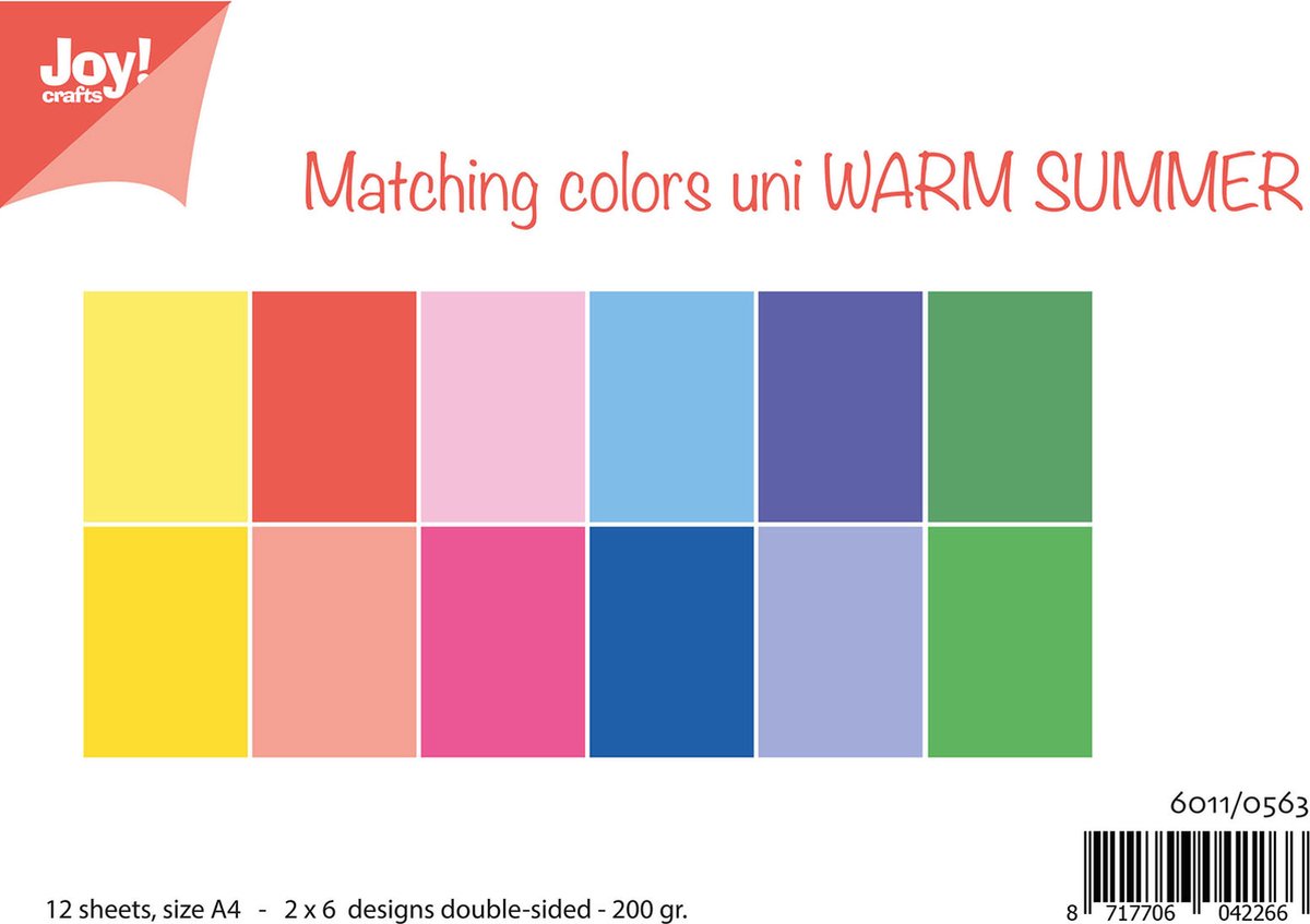 Joy!Crafts Papierset - A4 - 200g - 2x6 tweezijdige designs - Warm summer