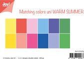 Joy! Crafts Papierset Matching Colors uni - Warm Summer 12 vel-3x4 designs dubbelzijdig-200 gr