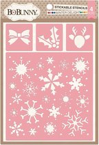 Scrapbook papier - Bo Bunny stickable stencil winter delight - 3 stuk