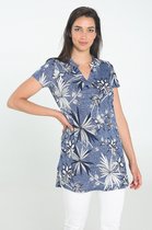 Cassis - Female - Tuniek met jeanslook en bloemenprint  - Denim