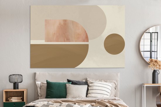 Toile Peinture Rose - Design - Abstrait - 150x100 cm - Décoration murale