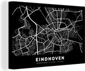 Tableau sur Toile Eindhoven - Carte - Zwart - 120x80 cm - Décoration murale