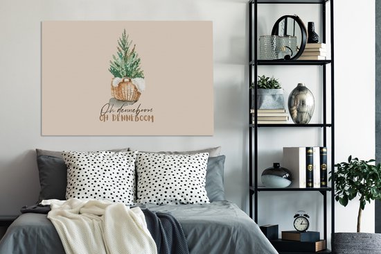 Peinture sur toile Noël - Proverbes - Chants de Noël - 120x80 cm - Décoration murale d'intérieur de Noël - Décoration de Noël Salon - Décoration de Noël à la maison