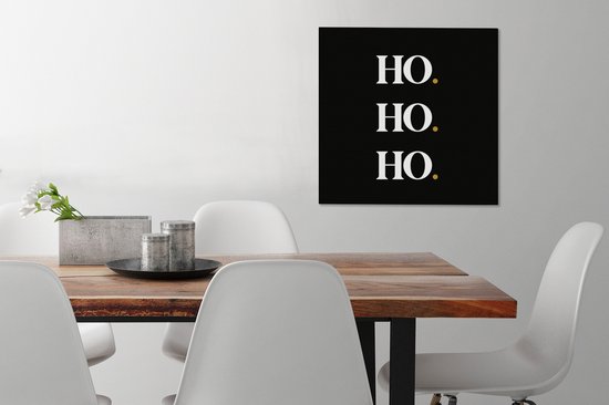 Peinture sur toile Ho ho ho - Noël - Père Noël - Citations - Dictons - 50x50 cm - Décoration murale