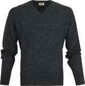 William Lockie - Pullover Lamswol Antraciet V - Heren - Maat L - Regular-fit