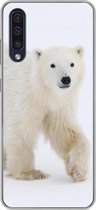 Geschikt voor Samsung Galaxy A50 hoesje - IJsbeer - Sneeuw - Wit - Siliconen Telefoonhoesje