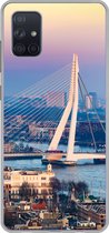 Geschikt voor Samsung Galaxy A71 hoesje - Rotterdam - Skyline - Zonsondergang - Siliconen Telefoonhoesje