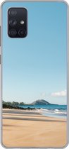 Geschikt voor Samsung Galaxy A51 5G hoesje - Strand - Zomer - Palmbomen - Siliconen Telefoonhoesje