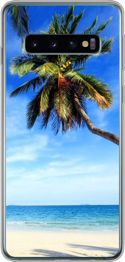 Coque Samsung Galaxy S10 - Palmiers - Plage - Mer - Coque de téléphone en Siliconen