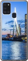Geschikt voor Samsung Galaxy A21s hoesje - Rotterdam - Water - Skyline - Siliconen Telefoonhoesje