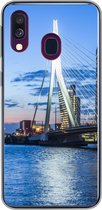 Geschikt voor Samsung Galaxy A40 hoesje - Rotterdam - Water - Skyline - Siliconen Telefoonhoesje