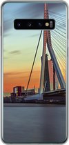 Geschikt voor Samsung Galaxy S10 hoesje - Rotterdam - Erasmus - Zonsondergang - Siliconen Telefoonhoesje