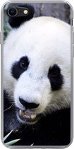 Geschikt voor iPhone 8 hoesje - Panda - Dier - Bladeren - Siliconen Telefoonhoesje