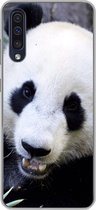 Geschikt voor Samsung Galaxy A50 hoesje - Panda - Dier - Bladeren - Siliconen Telefoonhoesje