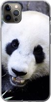 Geschikt voor iPhone 12 Pro Max hoesje - Panda - Dier - Bladeren - Siliconen Telefoonhoesje