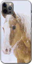 Coque iPhone 12 Pro Max - Cheval - Neige - Hiver - Siliconen