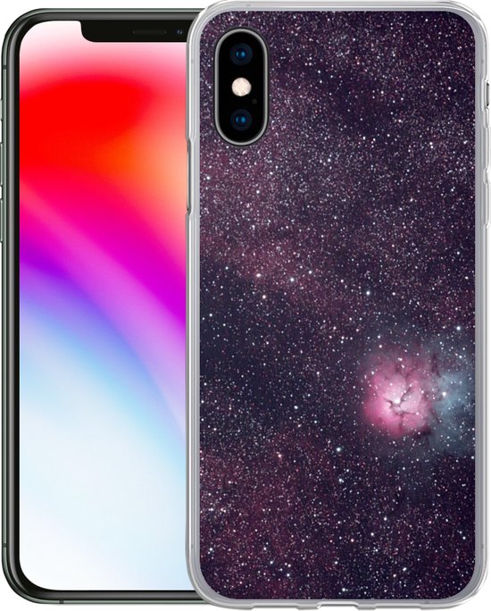 Coque iPhone X - Univers - Étoiles - Rose - Siliconen